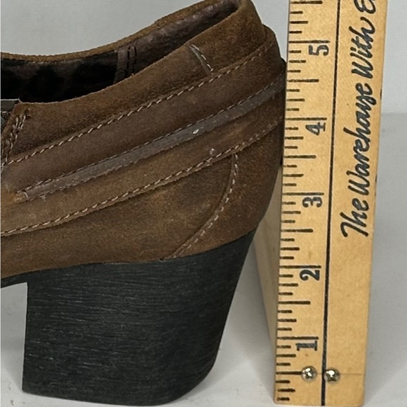 Born Shelby Harness Ankle Bootie Round Toe Brown Leather Western Sz 10 - Picture 5 of 10